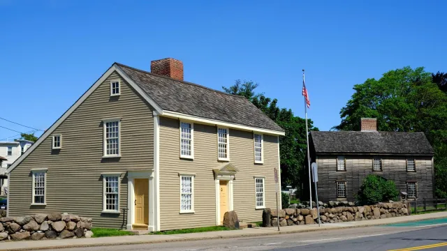 The Birthplaces of Presidents John Adams (right) and John Quincy Adams (left)