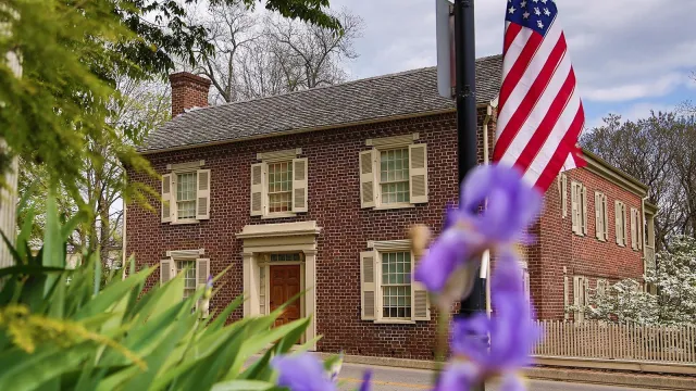 Andrew Johnson Homestead with snow