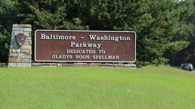Gladys Noon Spellman sign on the Baltimore Washington Parkway