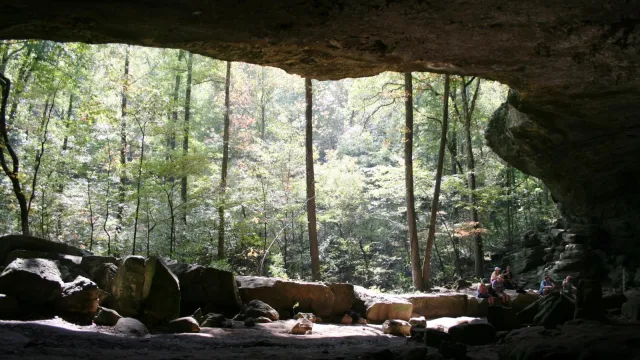 A large bluff shelter near Buffalo Point.