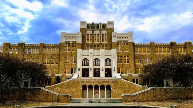 The front facade of Little Rock Central High School