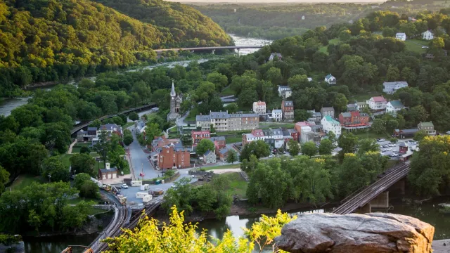 View of Lower Town Harpers Ferry as seen from Maryland Heights