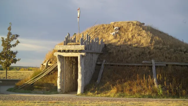 Summer view of Earthlodge