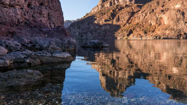 sun rising on Black Canyon