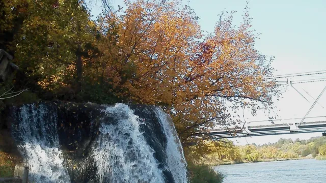 A beautiful, if short, waterfall empties into the side of the Niobrara NSR.