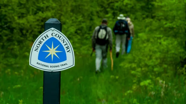 Hiking on trail