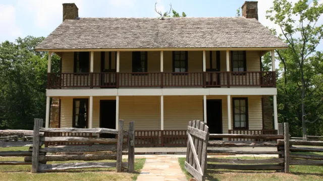 A reconstructed Elkhorn Tavern.