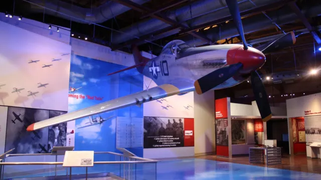Red-Tail P-51D Mustang In Flight Exhibit