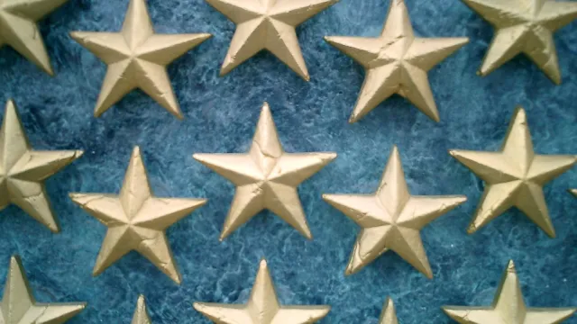 Close up of Gold Stars in the Memorial